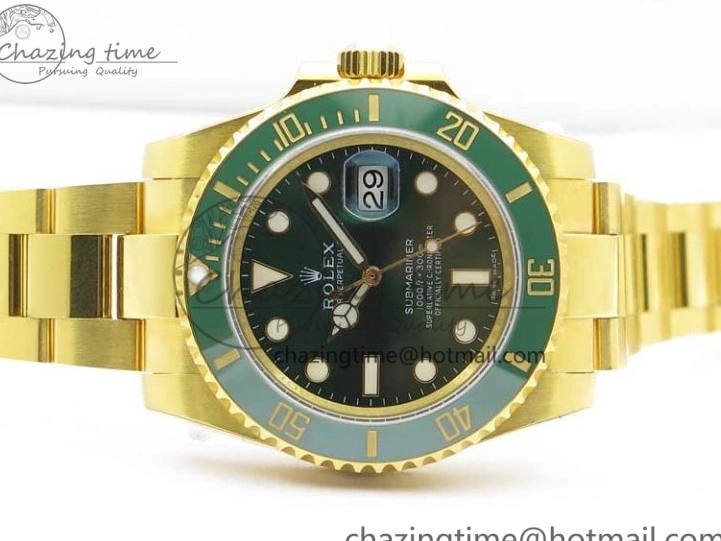Wrapped YG 116610 Wrapped A2836 Edition ROF Submariner LV YG Green Bracelet on Best Dial 0422